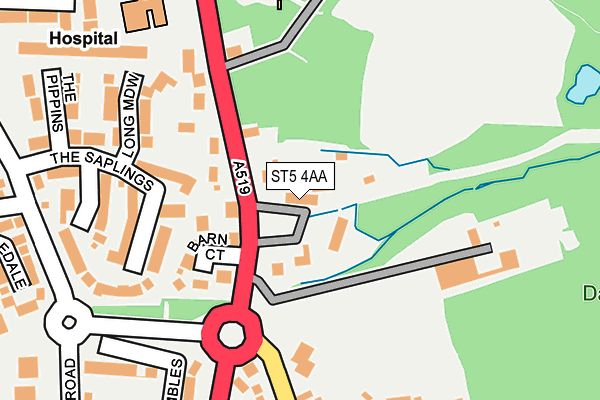 ST5 4AA map - OS OpenMap – Local (Ordnance Survey)