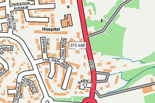 ST5 4AB map - OS OpenMap – Local (Ordnance Survey)