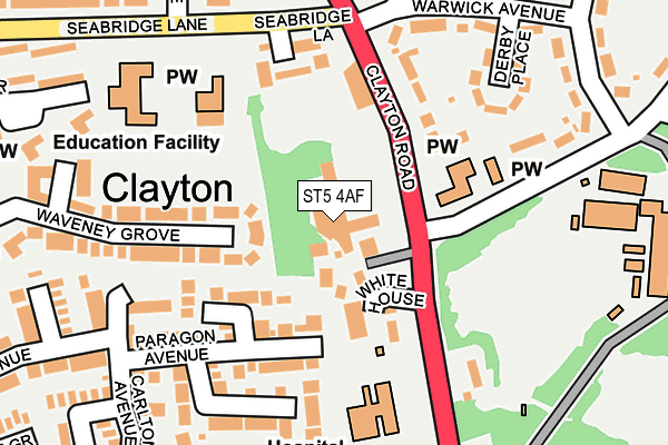 ST5 4AF map - OS OpenMap – Local (Ordnance Survey)