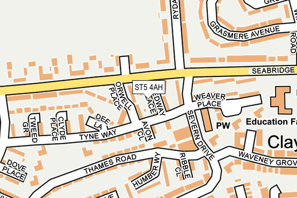 ST5 4AH map - OS OpenMap – Local (Ordnance Survey)