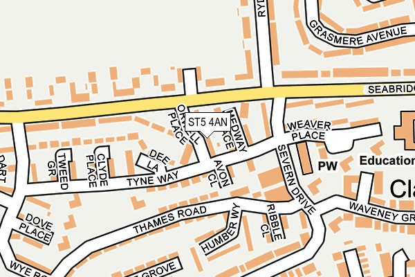 ST5 4AN map - OS OpenMap – Local (Ordnance Survey)