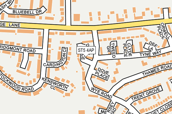ST5 4AP map - OS OpenMap – Local (Ordnance Survey)