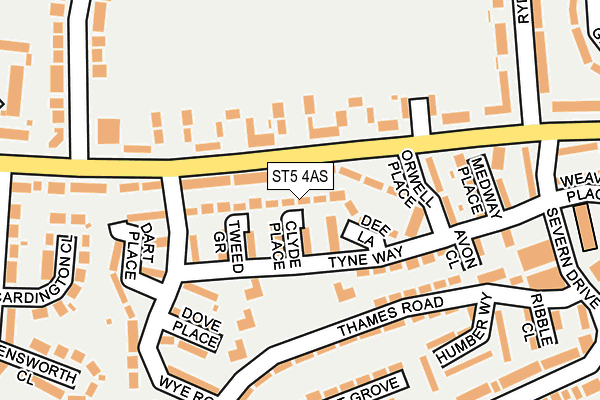 ST5 4AS map - OS OpenMap – Local (Ordnance Survey)