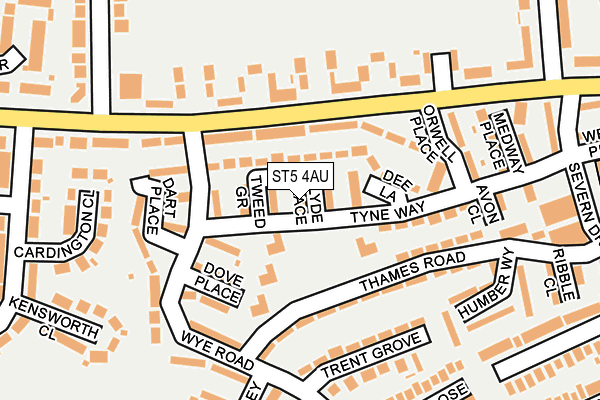 ST5 4AU map - OS OpenMap – Local (Ordnance Survey)