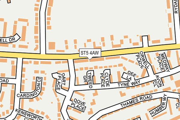 ST5 4AW map - OS OpenMap – Local (Ordnance Survey)