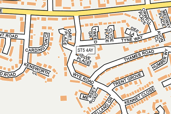 ST5 4AY map - OS OpenMap – Local (Ordnance Survey)