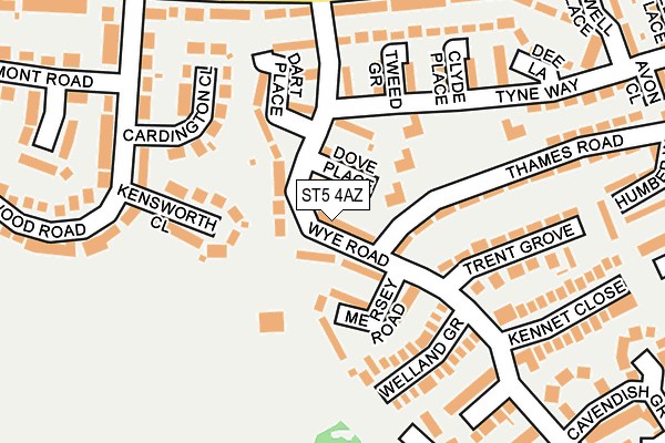 ST5 4AZ map - OS OpenMap – Local (Ordnance Survey)