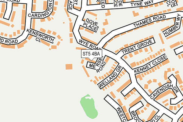 ST5 4BA map - OS OpenMap – Local (Ordnance Survey)