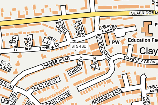 ST5 4BD map - OS OpenMap – Local (Ordnance Survey)