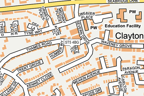 ST5 4BG map - OS OpenMap – Local (Ordnance Survey)