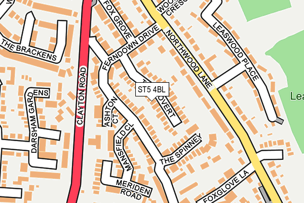 ST5 4BL map - OS OpenMap – Local (Ordnance Survey)