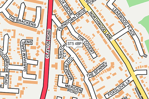 ST5 4BP map - OS OpenMap – Local (Ordnance Survey)
