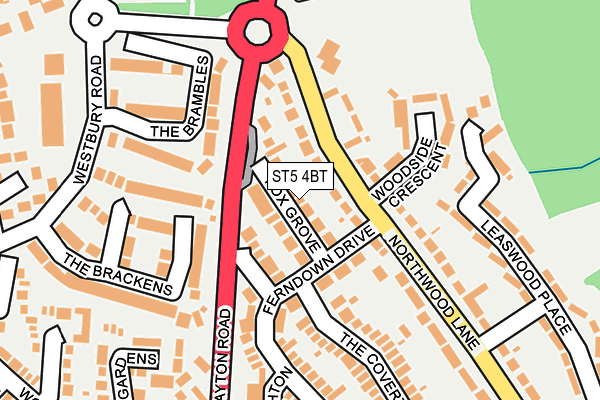 ST5 4BT map - OS OpenMap – Local (Ordnance Survey)