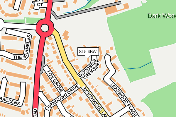 ST5 4BW map - OS OpenMap – Local (Ordnance Survey)