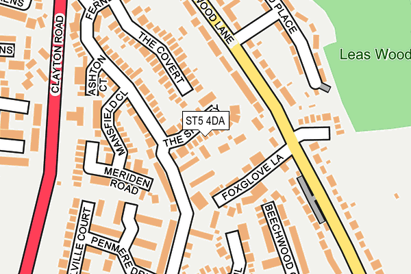 ST5 4DA map - OS OpenMap – Local (Ordnance Survey)