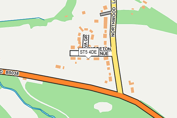 ST5 4DE map - OS OpenMap – Local (Ordnance Survey)