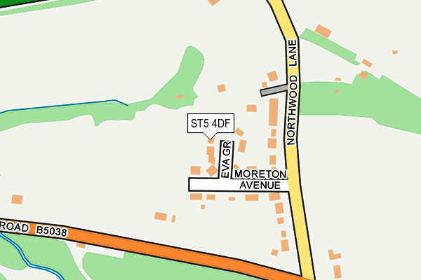 ST5 4DF map - OS OpenMap – Local (Ordnance Survey)