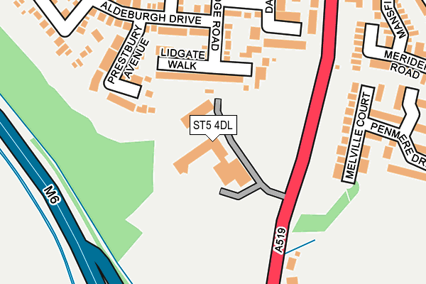 ST5 4DL map - OS OpenMap – Local (Ordnance Survey)