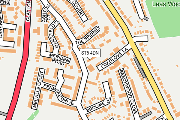 ST5 4DN map - OS OpenMap – Local (Ordnance Survey)