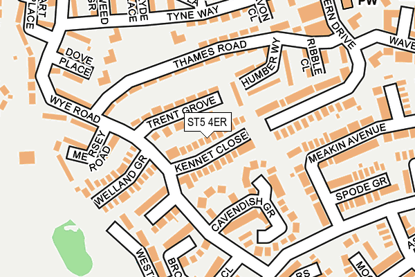 ST5 4ER map - OS OpenMap – Local (Ordnance Survey)