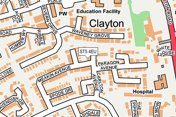 ST5 4EU map - OS OpenMap – Local (Ordnance Survey)