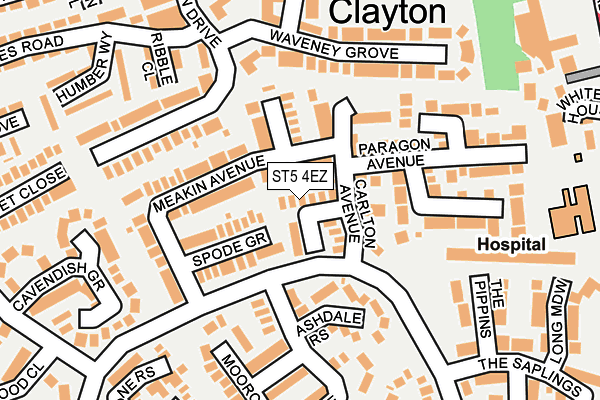 ST5 4EZ map - OS OpenMap – Local (Ordnance Survey)