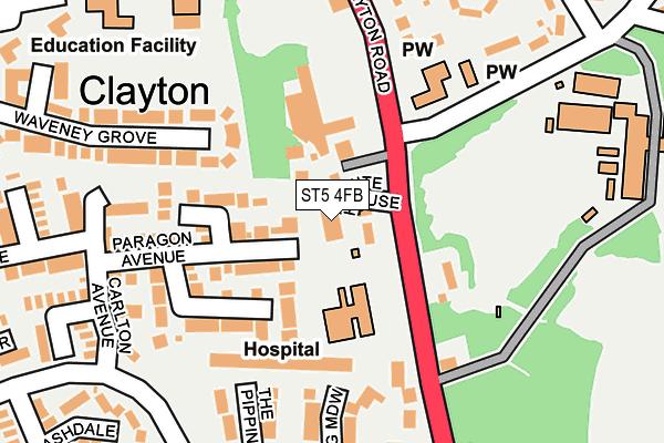 ST5 4FB map - OS OpenMap – Local (Ordnance Survey)
