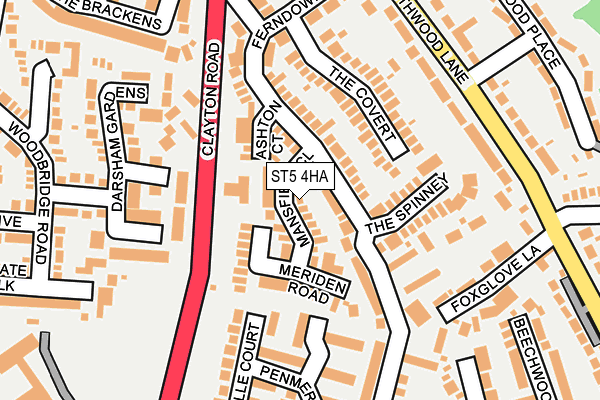 ST5 4HA map - OS OpenMap – Local (Ordnance Survey)