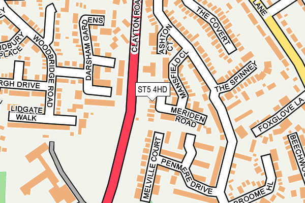 ST5 4HD map - OS OpenMap – Local (Ordnance Survey)