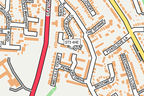 ST5 4HE map - OS OpenMap – Local (Ordnance Survey)