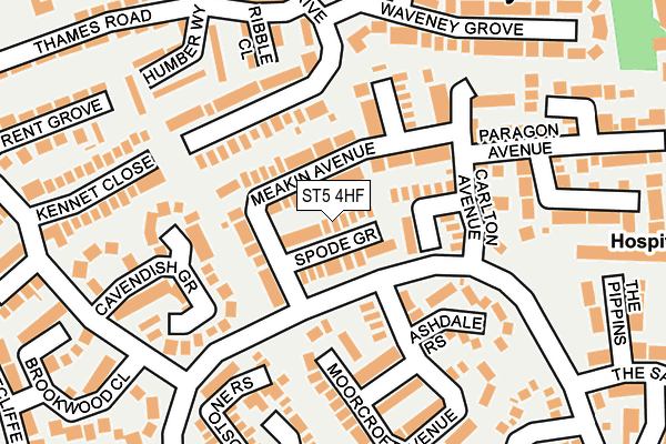 ST5 4HF map - OS OpenMap – Local (Ordnance Survey)