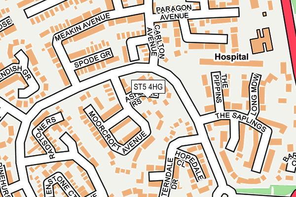 ST5 4HG map - OS OpenMap – Local (Ordnance Survey)