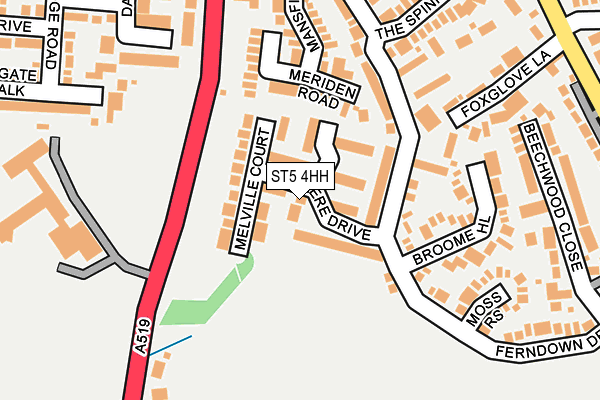 ST5 4HH map - OS OpenMap – Local (Ordnance Survey)