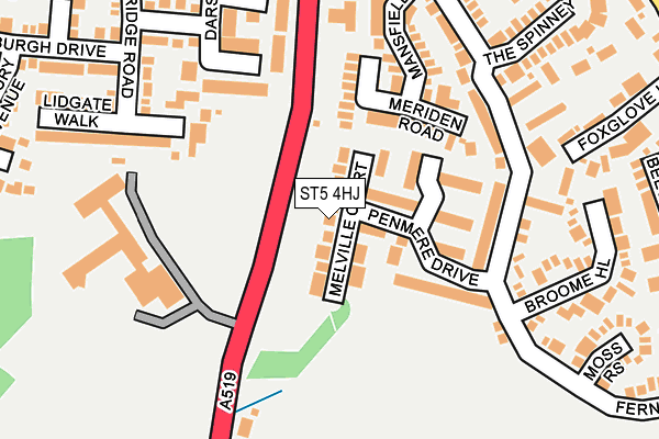 ST5 4HJ map - OS OpenMap – Local (Ordnance Survey)