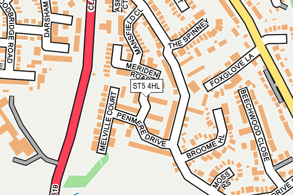 ST5 4HL map - OS OpenMap – Local (Ordnance Survey)