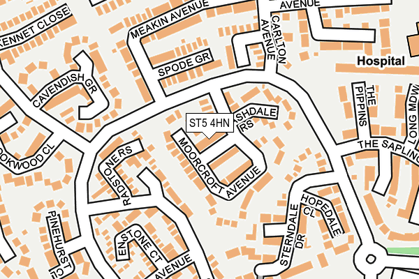 ST5 4HN map - OS OpenMap – Local (Ordnance Survey)