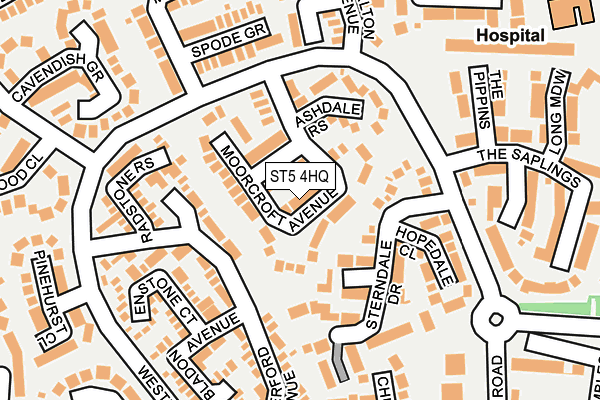 ST5 4HQ map - OS OpenMap – Local (Ordnance Survey)