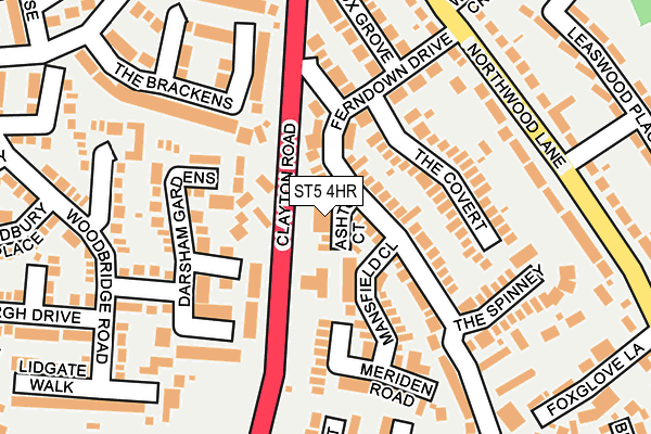 ST5 4HR map - OS OpenMap – Local (Ordnance Survey)