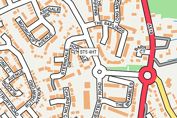 ST5 4HT map - OS OpenMap – Local (Ordnance Survey)