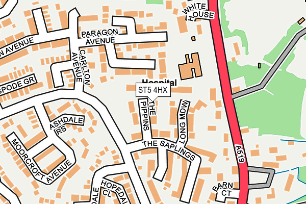 ST5 4HX map - OS OpenMap – Local (Ordnance Survey)