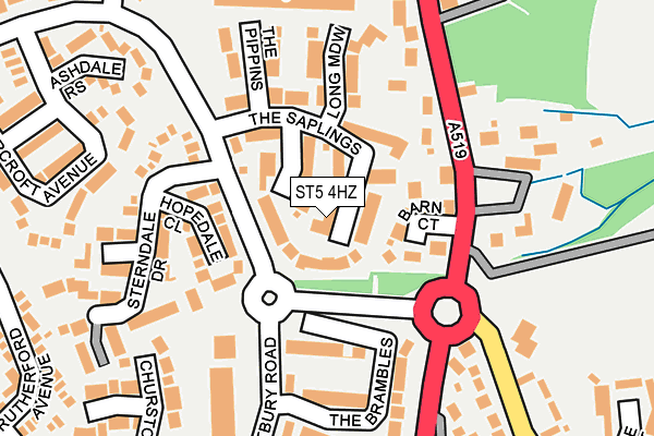 ST5 4HZ map - OS OpenMap – Local (Ordnance Survey)