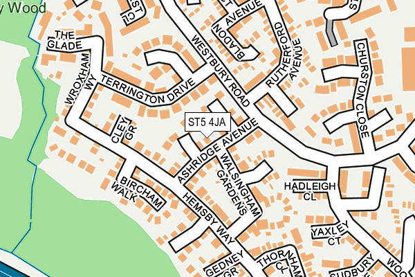 ST5 4JA map - OS OpenMap – Local (Ordnance Survey)
