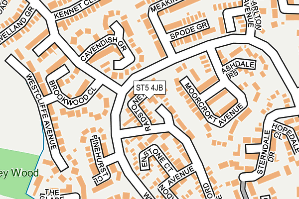 ST5 4JB map - OS OpenMap – Local (Ordnance Survey)