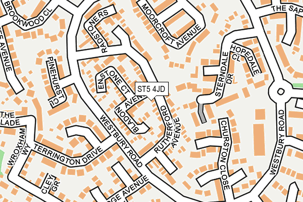 ST5 4JD map - OS OpenMap – Local (Ordnance Survey)