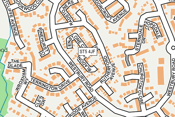 ST5 4JF map - OS OpenMap – Local (Ordnance Survey)