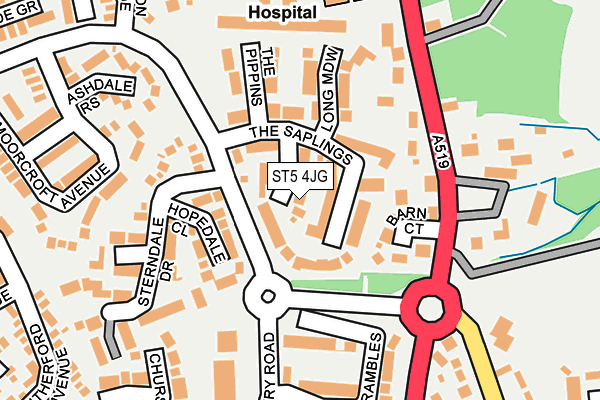 ST5 4JG map - OS OpenMap – Local (Ordnance Survey)