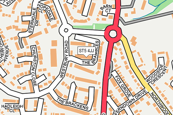 ST5 4JJ map - OS OpenMap – Local (Ordnance Survey)