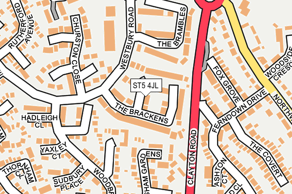 ST5 4JL map - OS OpenMap – Local (Ordnance Survey)