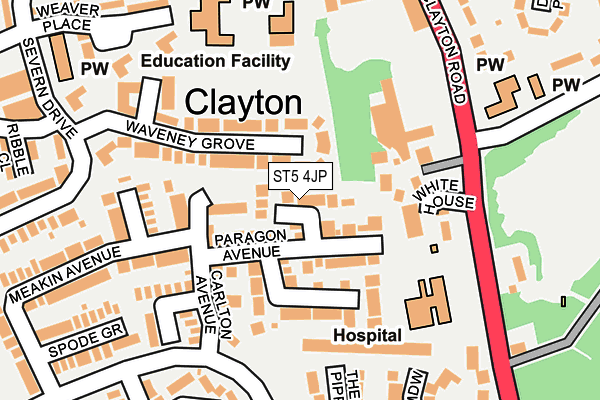 ST5 4JP map - OS OpenMap – Local (Ordnance Survey)