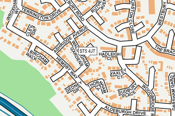 ST5 4JT map - OS OpenMap – Local (Ordnance Survey)
